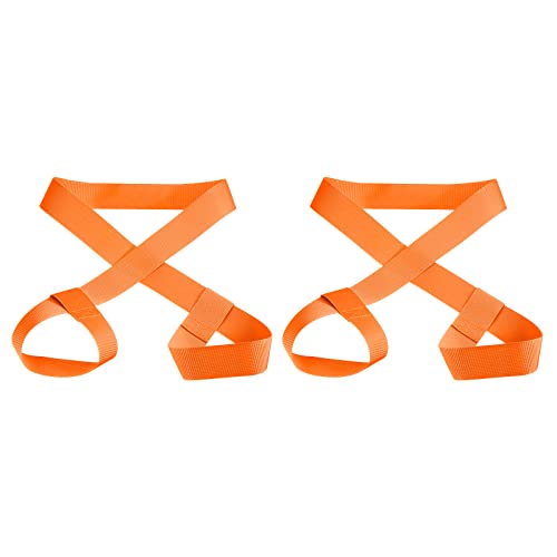 PATIKIL 126cmx3.8cm 2Pack Skiträger Gurt Skischuhe Trageriemen Einstellbar Schulterband Trageleine für Skischuhe Rollschuhe Tragbretter Oga Matten Orange von PATIKIL