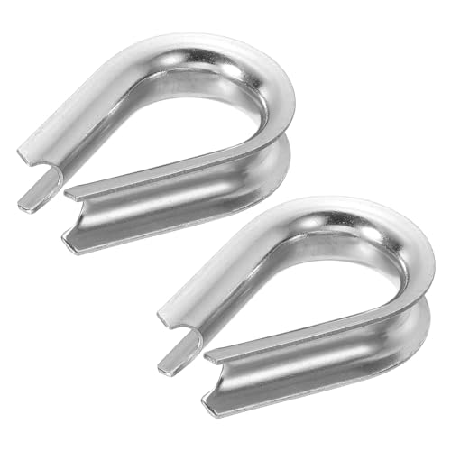 PATIKIL 12mm 1/2 Zoll Drahtseil-Kausche, 2er-Pack Kabel-Kauschen aus 304 Edelstahl für Boot-Rigging von PATIKIL