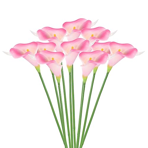 PATIKIL 13" Künstliche Calla Lily Blumen 20 Stiele Gefälschte Dauerblume Blumenschmuck Blumenstrauß für Zuhause Dekor Hochzeit Tisch Mittelstück Rosa von PATIKIL