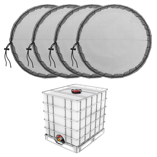 PATIKIL 13.7" IBC Deckel Filter Netz Abdeckung 4Stk Polyester IBC Tragetasche Abdeckung für 275 Gallonen Regenwasser Tank Schwarz von PATIKIL