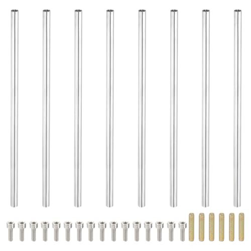 PATIKIL 130mm (5,1") Runde Hülsenmutter Kupplungsmuttern-Set, M4 Gewindehülse Stangen-Hardware mit vollständigem Gewindestab Steckschrauben für Lampenmodell Möbel DIY Reparaturteil von PATIKIL