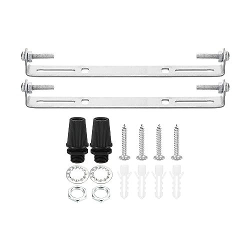 PATIKIL 130mm Deckenleuchte Platte Kit 2 Set Leuchte Montage Halterung Platte Stahl Querleiste für Haus Büro Hängeleuchte Wand mit Schraube Unterlegscheibe Muttern Kit von PATIKIL