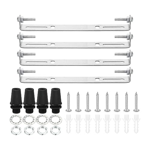 PATIKIL 130mm Deckenleuchte Platte Kit 4 Set Leuchte Montage Halterung Platte Stahl Querleiste für Haus Büro Hängeleuchte Wand mit Schraube Unterlegscheibe Muttern Kit von PATIKIL