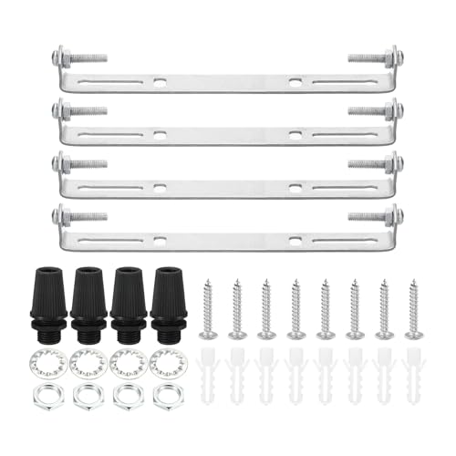 PATIKIL 135mm Deckenleuchte Platte Kit 4 Set Leuchte Montage Halterung Platte Stahl Querleiste für Haus Büro Hängeleuchte Wand mit Schraube Unterlegscheibe Muttern Kit von PATIKIL