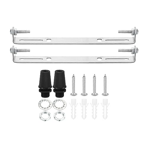 PATIKIL 140mm Deckenleuchte Platte Kit 2 Set Leuchte Montage Halterung Platte Stahl Querleiste für Haus Büro Hängeleuchte Wand mit Schraube Unterlegscheibe Muttern Kit von PATIKIL