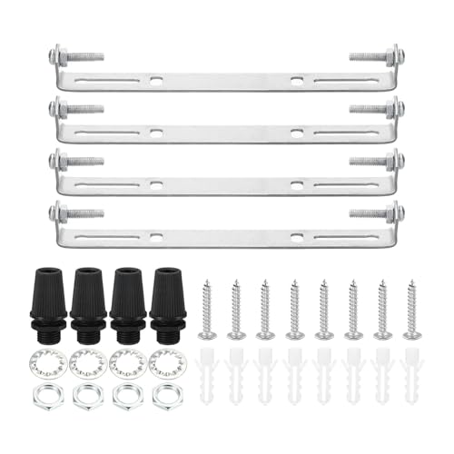 PATIKIL 140mm Deckenleuchte Platte Kit 4 Set Leuchte Montage Halterung Platte Stahl Querleiste für Haus Büro Hängeleuchte Wand mit Schraube Unterlegscheibe Muttern Kit von PATIKIL