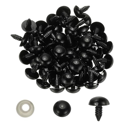 PATIKIL 14mm Sicherheitsaugen, 100er Set Kunststoff-Sicherheitsaugen mit Unterlegscheiben Sicherheitsaugen für Stofftiere Häkelspielzeug Puppen DIY Handwerk, Schwarz PATIKIL 14mm Sicherheitsaugen, 100er Set Kunststoff-Sicherheitsaugen mit Unterlegscheiben Sicherheitsaugen für Stofftiere Häkelspielzeug Puppen DIY Handwerk, Schwarz von PATIKIL
