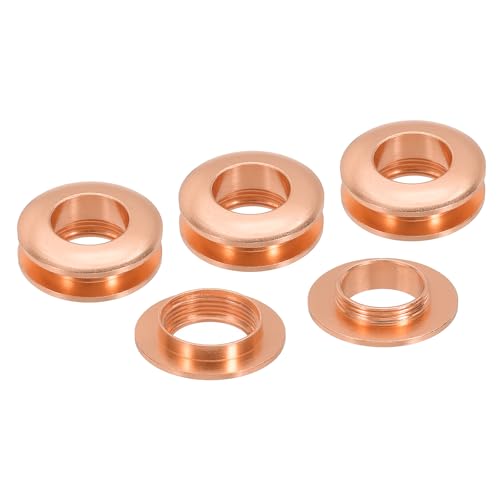PATIKIL 15,5 mm (5/8 Zoll) Massive Messing-Lochösen, 4 Stücke Arc-Oberfläche Selbstsichernde Ösen mit Unterlegscheibe für Schuhe Kleidung Handwerk Tasche Lederhandwerk, Roségold von PATIKIL