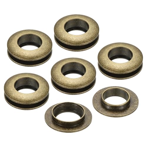 PATIKIL 15,5 mm (5/8 Zoll) Massive Messing-Lochösen, 6 Stücke Arc-Oberfläche Selbstsichernde Ösen mit Unterlegscheibe für Schuhe Kleidung Handwerk Tasche Lederhandwerk, Bronze von PATIKIL