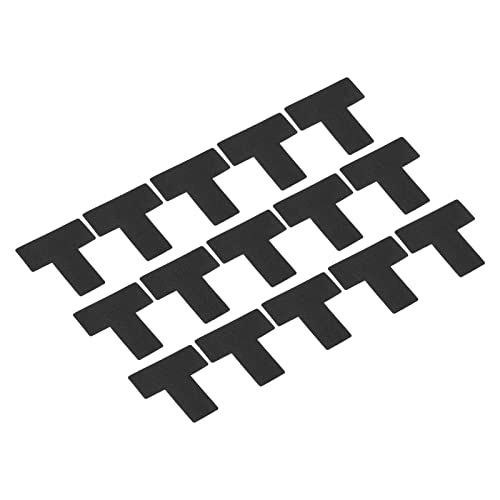 PATIKIL 15 Stück 5s Standortmarkierung Ecke 2x2x0.79 Zoll Kerbe T Form Bodenmarkierung für Büro Tischplatte Schreibtisch Lagerboden Schwarz von PATIKIL