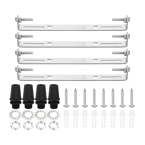 PATIKIL 150mm Deckenleuchte Platte Kit 4 Set Leuchte Montage Halterung Platte Stahl Querleiste für Haus Büro Hängeleuchte Wand mit Schraube Unterlegscheibe Muttern Kit von PATIKIL