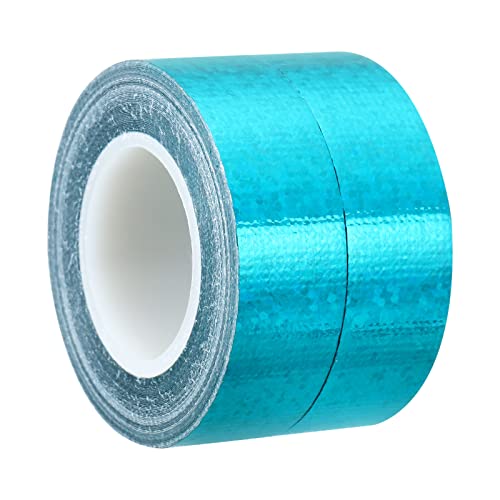 PATIKIL 15mmx5m 2Pack Glitzer Klebeband Holographische Kunst Prisma Abdeckbänder Selbstklebend für DIY Kunst Handwerk Verpackung Dekoration Cyan von PATIKIL