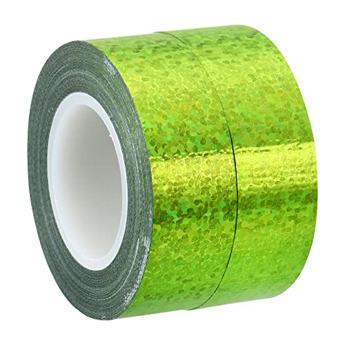 PATIKIL 15mmx5m 2Pack Glitzer Klebeband Holographische Kunst Prisma Abdeckbänder Selbstklebend für DIY Kunst Handwerk Verpackung Dekoration Grün von PATIKIL
