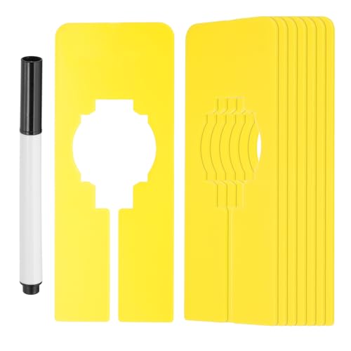 PATIKIL 16 Stück Rechteckige Kleiderbügel Teiler, 50 x 127 x 35 mm Schrankteiler Kleiderständer, Kleidung Schrank-Trenner Hängender mit Markierungsstift für Schränke Regale, Gelb von PATIKIL