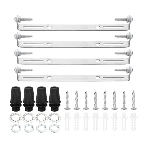 PATIKIL 160mm Deckenleuchte Platte Kit 4 Set Leuchte Montage Halterung Platte Stahl Querleiste für Haus Büro Hängeleuchte Wand mit Schraube Unterlegscheibe Muttern Kit von PATIKIL