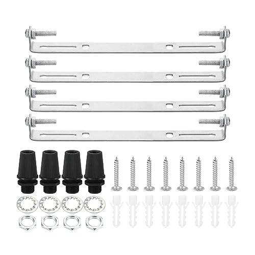 PATIKIL 165mm Deckenleuchte Platte Kit 4 Set Leuchte Montage Halterung Platte Stahl Querleiste für Haus Büro Hängeleuchte Wand mit Schraube Unterlegscheibe Muttern Kit von PATIKIL