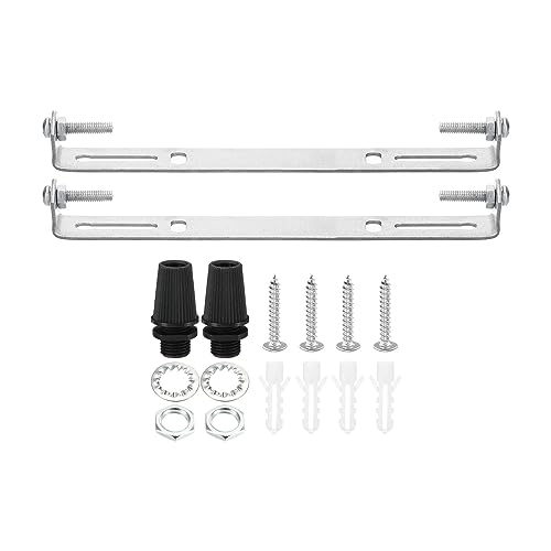 PATIKIL 170mm Deckenleuchte Platte Kit 2 Set Leuchte Montage Halterung Platte Stahl Querleiste für Haus Büro Hängeleuchte Wand mit Schraube Unterlegscheibe Muttern Kit von PATIKIL