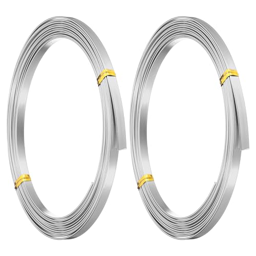 PATIKIL 18 Gauge 5mm Aluminium Flachdraht, 10 Ft Biegsamer Flachrahmen Draht Gesichtsmasken Weicher Basteldraht für Harzrahmen Drahtwickelhandwerk, Silber PATIKIL 18 Gauge 5mm Aluminium Flachdraht, 10 Ft Biegsamer Flachrahmen Draht Gesichtsmasken Weicher Basteldraht für Harzrahmen Drahtwickelhandwerk, Silber von PATIKIL