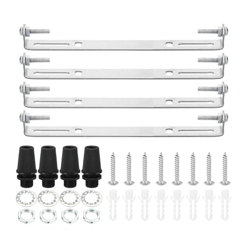 PATIKIL 190mm Deckenleuchte Platte Kit 4 Set Leuchte Montage Halterung Platte Stahl Querleiste für Haus Büro Hängeleuchte Wand mit Schraube Unterlegscheibe Muttern Kit von PATIKIL