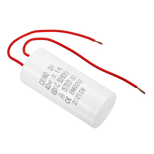 PATIKIL 1Stk CBB60 40uF Laufen Kondensator AC 450V 50/60Hz Zylinder Boden mit 2 Drähte 16cm für Waschmaschine Wasserpumpe Sternmotor von PATIKIL