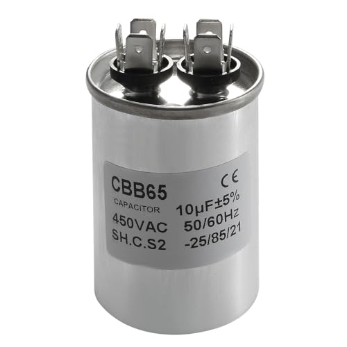 PATIKIL 1Stk CBB65 10uF Betriebskondensator 10mfd AC 450V Aluminium Gehäuse mit 2 Stifte für Luft Klimagerät Kompressor Motor Wärmepumpe Kondensator PATIKIL 1Stk CBB65 10uF Betriebskondensator 10mfd AC 450V Aluminium Gehäuse mit 2 Stifte für Luft Klimagerät Kompressor Motor Wärmepumpe Kondensator von PATIKIL