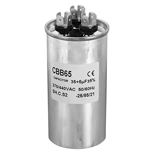 PATIKIL 1Stk CBB65 35+5uF Betriebskondensator 35+5mfd AC 370/440V Aluminium Gehäuse mit 3 Stifte für Luft Klimagerät Kompressor Motor Wärmepumpe Kondensator PATIKIL 1Stk CBB65 35+5uF Betriebskondensator 35+5mfd AC 370/440V Aluminium Gehäuse mit 3 Stifte für Luft Klimagerät Kompressor Motor Wärmepumpe Kondensator von PATIKIL