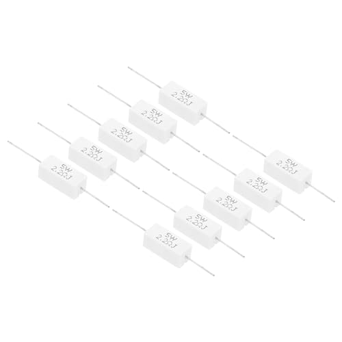 PATIKIL 2,2 Ohm Widerstände, 10 Stück 5W Keramik Zement Widerstand Power Zement Widerstand Kit Toleranz 5% für Netzadapter Audio Computer TV Leiterplatte von PATIKIL