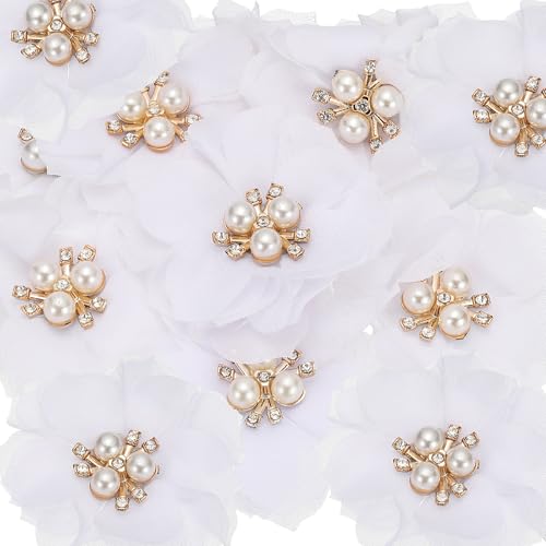 PATIKIL 2,36 Zoll Strass Perlen Chiffon Blume, 15 Stück Nähen Stoff Applikationen für DIY Handwerk Kleidung Stirnbänder Hochzeit Party Dekoration, Weiß PATIKIL 2,36 Zoll Strass Perlen Chiffon Blume, 15 Stück Nähen Stoff Applikationen für DIY Handwerk Kleidung Stirnbänder Hochzeit Party Dekoration, Weiß von PATIKIL