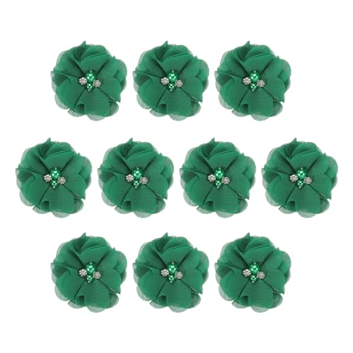 PATIKIL 2" Chiffonblumen, 10 Stück Stoffblumen zum Nähen, Verzieren mit Strass und Perlen für DIY-Bastelprojekte, Hochzeits-Haarbänder, Partydekoration, Grün PATIKIL 2" Chiffonblumen, 10 Stück Stoffblumen zum Nähen, Verzieren mit Strass und Perlen für DIY-Bastelprojekte, Hochzeits-Haarbänder, Partydekoration, Grün von PATIKIL
