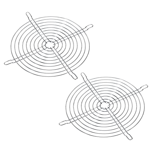 PATIKIL 2 Packung Fan Grill Fingerschutz Metallgrillschutz 180mm für Basteln Silber von PATIKIL