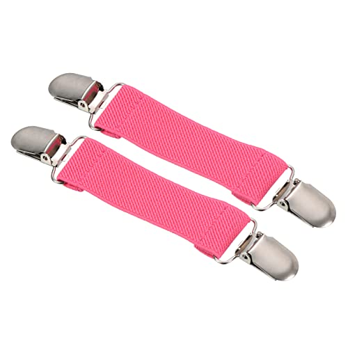 PATIKIL 2 Stück, Handschuh-Clips elastisches Gurtband, hängende Schnalle, Handschuhklemme mit doppelseitigem Metallclip für Schlüssel, Bettlaken, Ärmel, Schal, Rose von PATIKIL