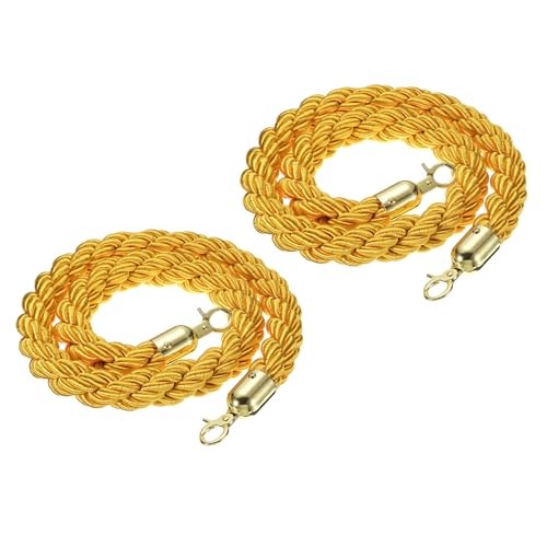 PATIKIL 2 Stück Absperrkordel 1,2 Meter Absperrseile mit Goden Karabiner Haken Absperrband Gedrehte Pfosten Seile Handlaufseil Samt für Konzerte Warteschlange Ausstellungen, Gelb PATIKIL 2 Stück Absperrkordel 1,2 Meter Absperrseile mit Goden Karabiner Haken Absperrband Gedrehte Pfosten Seile Handlaufseil Samt für Konzerte Warteschlange Ausstellungen, Gelb von PATIKIL