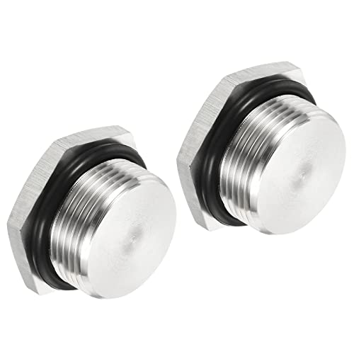 PATIKIL 2 Stück M25x1.5 Stecker Wasserdicht Staubdicht 304 Edelstahl Gewinde Sechskantkopf Sockel Massives Rohr Fitting mit Dichtung Gummi Ring von PATIKIL