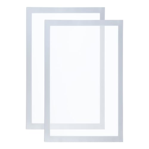 PATIKIL 2 Stück Magnetrahmen, A4 Info-Rahmen selbstklebend Aufklappbarer mit Magnetverschluss bilderrahmen für Postkarte Hinweis Zeichnung, Mattierter Oberfläche, Silber PATIKIL 2 Stück Magnetrahmen, A4 Info-Rahmen selbstklebend Aufklappbarer mit Magnetverschluss bilderrahmen für Postkarte Hinweis Zeichnung, Mattierter Oberfläche, Silber von PATIKIL