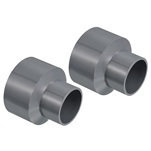 PATIKIL 2 Stück PVC Reduzierung Rohr Verschraubung 63x40mm Gerade Kupplung Adapter Stecker Grau von PATIKIL