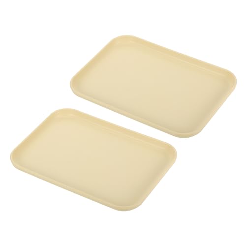 PATIKIL 2 Stücke Klein Serviertablett, 24cm x 17.5cm Kunststofftablett PP Fast Food-Tablett Wiederverwendbar Rechteckig Tabletts Servierplatte für Küche Esszimmer, Beige PATIKIL 2 Stücke Klein Serviertablett, 24cm x 17.5cm Kunststofftablett PP Fast Food-Tablett Wiederverwendbar Rechteckig Tabletts Servierplatte für Küche Esszimmer, Beige von PATIKIL