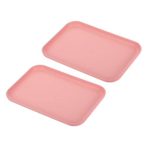PATIKIL 2 Stücke Klein Serviertablett, 24cm x 17.5cm Kunststofftablett PP Fast Food-Tablett Wiederverwendbar Rechteckig Tabletts Servierplatte für Küche Esszimmer, Rosa von PATIKIL
