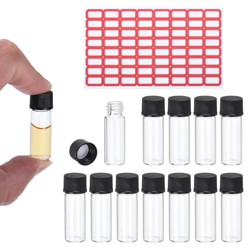 PATIKIL 2 ml klare Glasfläschchen, 25er Pack Probengefäße mit Schraubverschluss Reagenzglas mit Etiketten Auslaufsicheres Flüssigkeitsprobenglas für das Labor PATIKIL 2 ml klare Glasfläschchen, 25er Pack Probengefäße mit Schraubverschluss Reagenzglas mit Etiketten Auslaufsicheres Flüssigkeitsprobenglas für das Labor von PATIKIL