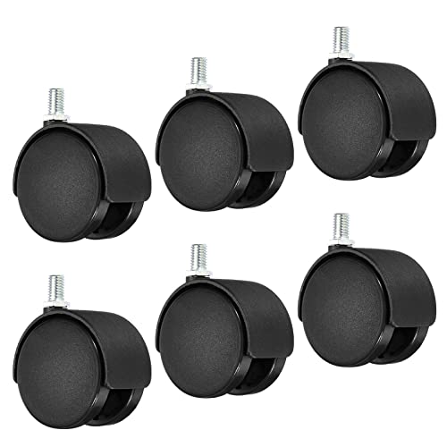 PATIKIL 2.4" 6Pack Lenkräder Nylon 360 Grad Gewinde Drehstiel Räder Draht Regal für Möbel Ersatz Schwarz PATIKIL 2.4" 6Pack Lenkräder Nylon 360 Grad Gewinde Drehstiel Räder Draht Regal für Möbel Ersatz Schwarz von PATIKIL