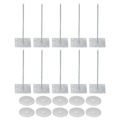 PATIKIL 2.8" Gelochte Isolierstifte mit Runde Scheiben 50 Pack Aluminum Isolierung Nägel Wand Steckdose für Befestigung Schaumstoff Tafeln Wand oder Decke von PATIKIL