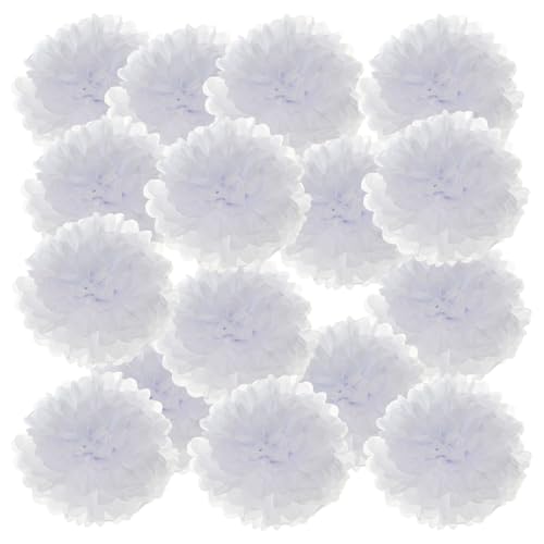 PATIKIL 20 Stück 10 cm Pom Poms Papier Blumen, Papierblumen Hochzeitsdeko Seidenpapier für Hochzeit Brautdusche Blumenkugel Geburtstagsparty Hintergrund Dekoration, Weiß PATIKIL 20 Stück 10 cm Pom Poms Papier Blumen, Papierblumen Hochzeitsdeko Seidenpapier für Hochzeit Brautdusche Blumenkugel Geburtstagsparty Hintergrund Dekoration, Weiß von PATIKIL