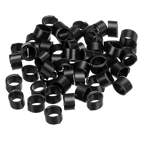 PATIKIL 200 Stück Silikon Gummilitze Gummiring Rutschfest 3/8" Flach Schachteln Schwarz von PATIKIL