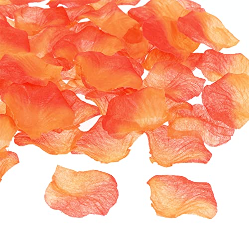 PATIKIL 2000Stk Künstliche Rosenblüten Kunstblumen Seide Blütenblatt Dekoration Lieferungen für Romantische Nacht Hochzeit Party Veranstaltung Dekor Farbverlauf Orange von PATIKIL