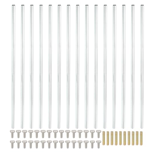 PATIKIL 200mm (7,9") Runde Hülsenmutter Kupplungsmuttern-Set, M4 Gewindehülse Stangen-Hardware mit vollständigem Gewindestab-Schlitzschraube für Lampenmodell-Möbel-DIY-Reparaturteil von PATIKIL