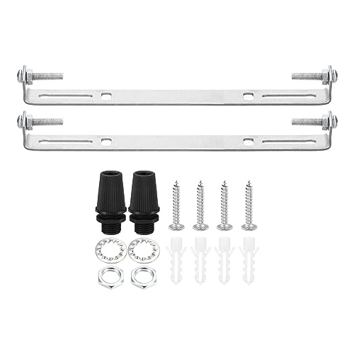 PATIKIL 200mm Lampenhalterung Decke Kit 2 Set Deckenhalterung Lampe Stahl Querleiste für Haus Büro Hängeleuchte Wand mit Schraube Unterlegscheibe Muttern Kit von PATIKIL