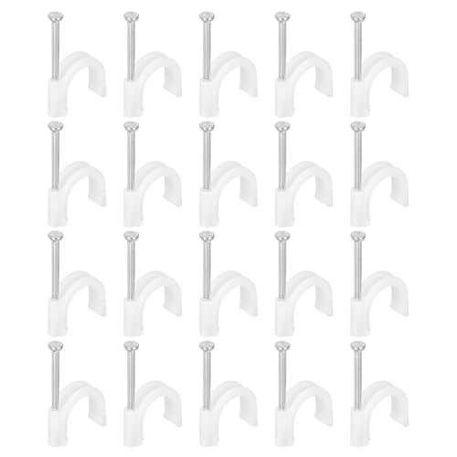 PATIKIL 20mm Halteklammer J-Haken mit Nagel, 70 Stück Pex Rohrhalterung Kabelnagelclip Halterung zur Fixierung von Rohren aus CPVC Kupferrohrverbindung, Weiß, 50mm langer Nagel PATIKIL 20mm Halteklammer J-Haken mit Nagel, 70 Stück Pex Rohrhalterung Kabelnagelclip Halterung zur Fixierung von Rohren aus CPVC Kupferrohrverbindung, Weiß, 50mm langer Nagel von PATIKIL