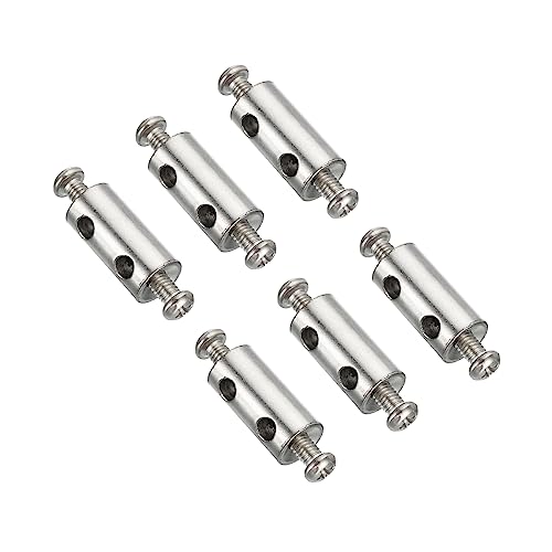 PATIKIL 20x10mm Drahtseil Klammern Set 6Stk 3.6mm Loch Stahl Doppellöcher Sperre Kabelklemmen Clip mit M4x0.7 Kreuzschlitz Schrauben für Kabel Basteln Beschläge Silber von PATIKIL