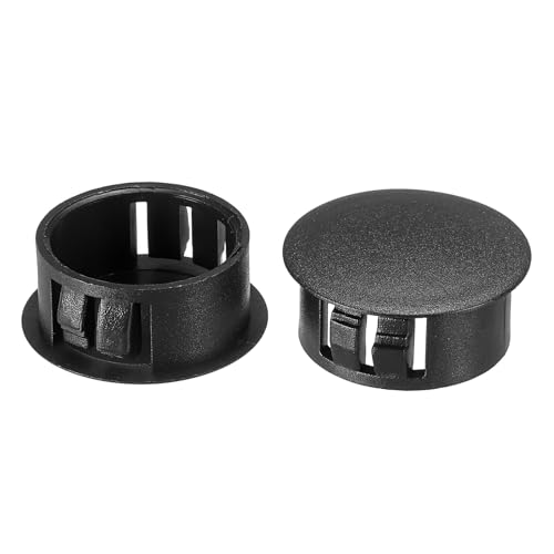 PATIKIL 22mm (7/8") Plastik Loch Stecker 60Stk Flush Typ Rund Loch Stecker Abdeckung Einrasten in Verriegelung Loch Rohr für Tisch Küche Schrank Möbel Schwarz von PATIKIL