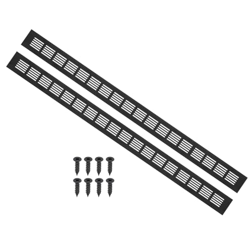 PATIKIL 27.6 x 2 Zoll Türluftgitterabdeckung, 2 Stück Aluminium Gitter Lüftungsabdeckung Lamellen Mit Montageschrauben Für Schrank Kleiderschranktür, Schwarz PATIKIL 27.6 x 2 Zoll Türluftgitterabdeckung, 2 Stück Aluminium Gitter Lüftungsabdeckung Lamellen Mit Montageschrauben Für Schrank Kleiderschranktür, Schwarz von PATIKIL