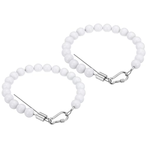 PATIKIL 2Stk Fahnenmast Halter Ring Fahnen Mast Zubehör Fahnen Perlen Befestigungs Ring Halterung Fahnen Nah Am Mast Gewicht mit Edelstahl Kabel Weiß PATIKIL 2Stk Fahnenmast Halter Ring Fahnen Mast Zubehör Fahnen Perlen Befestigungs Ring Halterung Fahnen Nah Am Mast Gewicht mit Edelstahl Kabel Weiß von PATIKIL